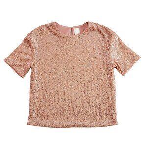 Rose Gold Sequin Blouse Small